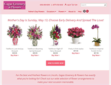 Tablet Screenshot of gagasgreeneryandflowers.com